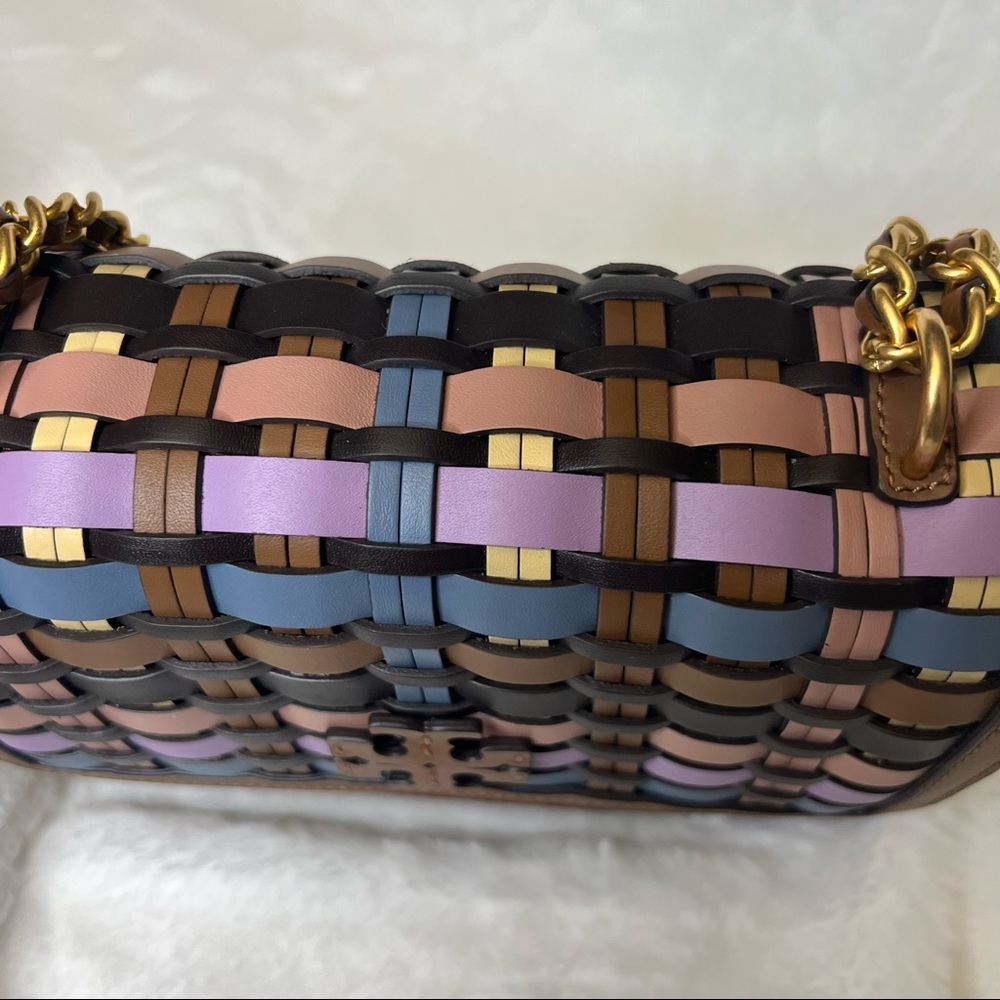 ⚠️ SOLD ⚠️NWT Tory Burch Britten Woven Small Adjustable Shoulder Bag - Picture 9 of 13
